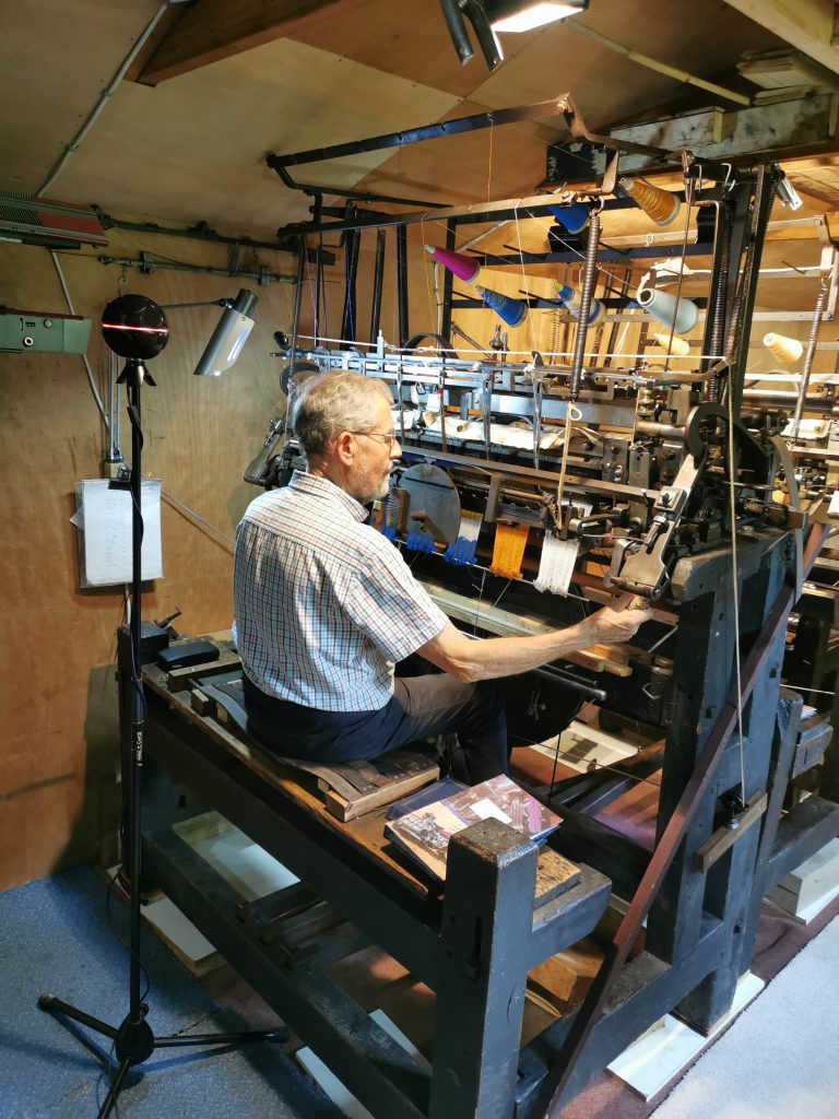 Martin Green operating a hand frame for the 3D audio recordings.