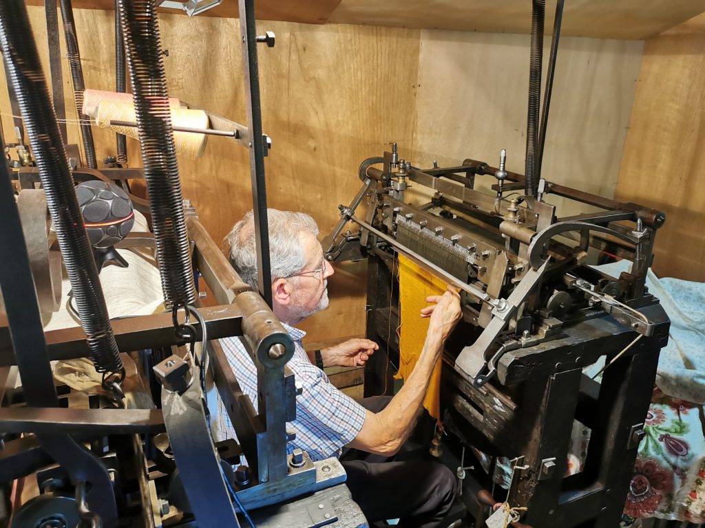 Martin Green operating a hand frame for the 3D audio recordings.